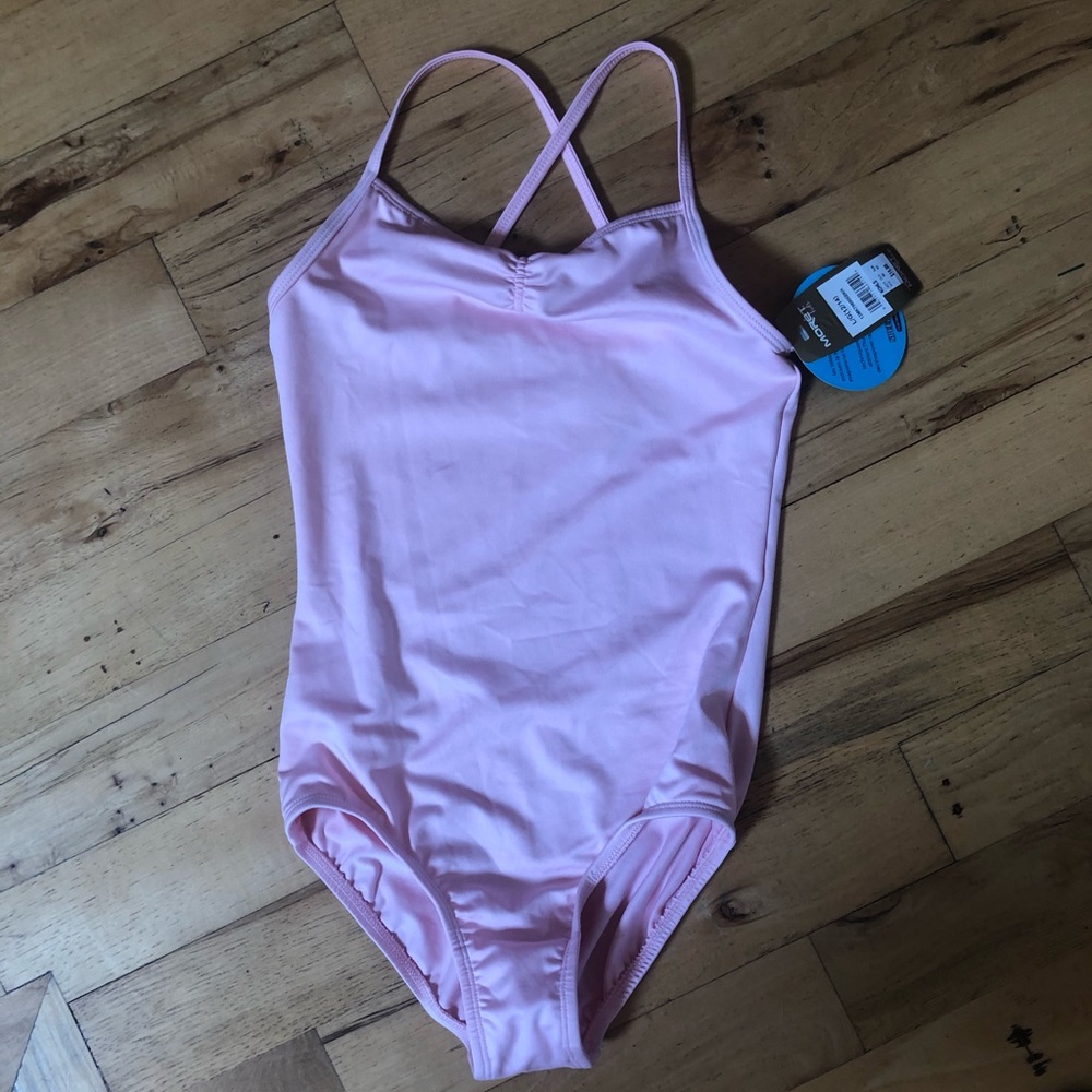Girls 12/14 leotard pink NWT